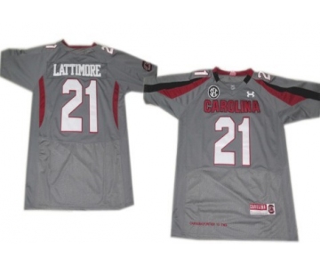 South Carolina Gamecocks #21 Marcus Lattimore Gray Jersey