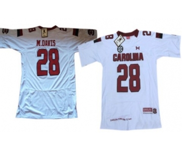 South Carolina Gamecocks #28 Mike Davis 2013 White Jersey