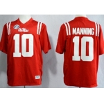 Ole Miss Rebels #10 Eli Manning 2013 Red Jersey