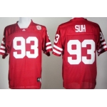 Nebraska Cornhuskers #93 Ndamukong Suh Red Jersey
