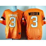 Oklahoma State Cowboys #3 Brandon Weeden Orange Pro Combat Jersey