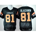 Oklahoma State Cowboys #81 Justin Blackmon Black Pro Combat Jersey