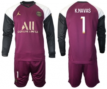 Men 2020-2021 club Paris St German Jordan white long sleeves 1 Soccer Jerseys