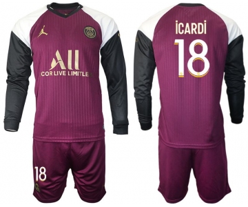 Men 2020-2021 club Paris St German Jordan white long sleeves 18 Soccer Jerseys