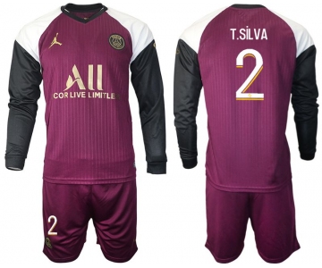 Men 2020-2021 club Paris St German Jordan white long sleeves 2 Soccer Jerseys