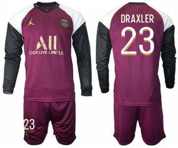 Men 2020-2021 club Paris St German Jordan white long sleeves 23 Soccer Jerseys