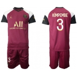Men 2020-2021 club Paris St German away 3 red Soccer Jerseys