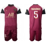 Men 2020-2021 club Paris St German away 5 red Soccer Jerseys