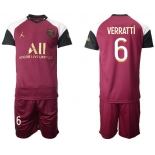 Men 2020-2021 club Paris St German away 6 red Soccer Jerseys