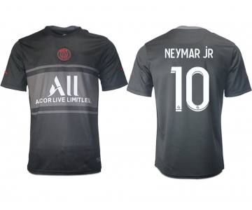 Men 2021-2022 Club Paris St German Second away aaa version black 10 Soccer Jersey