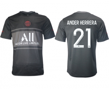 Men 2021-2022 Club Paris St German Second away aaa version black 21 Soccer Jersey