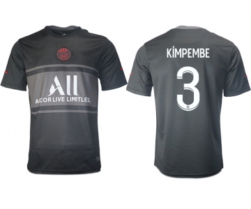 Men 2021-2022 Club Paris St German Second away aaa version black 3 Soccer Jersey