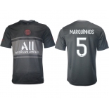 Men 2021-2022 Club Paris St German Second away aaa version black 5 Soccer Jersey