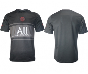 Men 2021-2022 Club Paris St German Second away aaa version black blank Soccer Jersey
