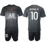 Men 2021-2022 Club Paris St German Second away black 10 Soccer Jersey