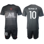 Men 2021-2022 Club Paris St German Second away black 10 Soccer Jersey
