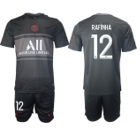 Men 2021-2022 Club Paris St German Second away black 12 Soccer Jersey