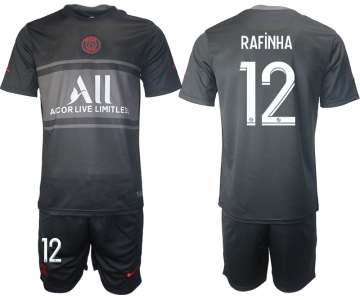 Men 2021-2022 Club Paris St German Second away black 12 Soccer Jersey