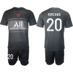 Men 2021-2022 Club Paris St German Second away black 20 Soccer Jersey