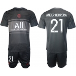 Men 2021-2022 Club Paris St German Second away black 21 Soccer Jersey