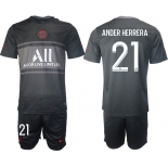 Men 2021-2022 Club Paris St German Second away black 21 Soccer Jersey