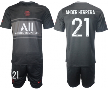 Men 2021-2022 Club Paris St German Second away black 21 Soccer Jersey