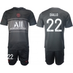 Men 2021-2022 Club Paris St German Second away black 22 Soccer Jersey