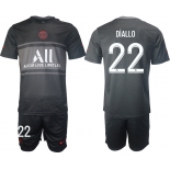 Men 2021-2022 Club Paris St German Second away black 22 Soccer Jersey