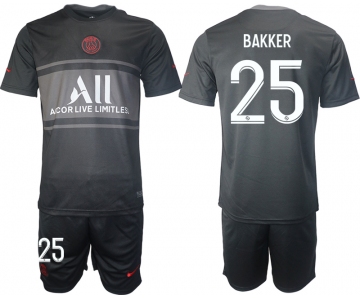 Men 2021-2022 Club Paris St German Second away black 25 Soccer Jersey