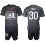 Men 2021-2022 Club Paris St German Second away black 30 Soccer Jersey