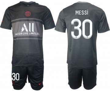 Men 2021-2022 Club Paris St German Second away black 30 Soccer Jersey