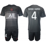 Men 2021-2022 Club Paris St German Second away black 4 Soccer Jersey