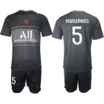 Men 2021-2022 Club Paris St German Second away black 5 Soccer Jersey
