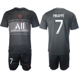 Men 2021-2022 Club Paris St German Second away black 7 Soccer Jersey