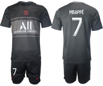 Men 2021-2022 Club Paris St German Second away black 7 Soccer Jersey