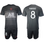 Men 2021-2022 Club Paris St German Second away black 8 Soccer Jersey