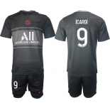 Men 2021-2022 Club Paris St German Second away black 9 Soccer Jersey