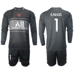 Men 2021-2022 Club Paris St German Second away black Long Sleeve 1 Soccer Jersey