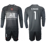Men 2021-2022 Club Paris St German Second away black Long Sleeve 1 Soccer Jersey