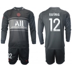 Men 2021-2022 Club Paris St German Second away black Long Sleeve 12 Soccer Jersey