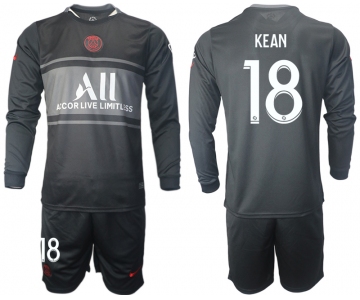 Men 2021-2022 Club Paris St German Second away black Long Sleeve 18 Soccer Jersey