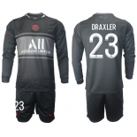 Men 2021-2022 Club Paris St German Second away black Long Sleeve 23 Soccer Jersey