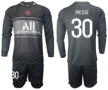 Men 2021-2022 Club Paris St German Second away black Long Sleeve 30 Soccer Jersey