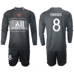 Men 2021-2022 Club Paris St German Second away black Long Sleeve 8 Soccer Jersey