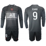 Men 2021-2022 Club Paris St German Second away black Long Sleeve 9 Soccer Jersey
