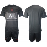 Men 2021-2022 Club Paris St German Second away black blank Soccer Jersey