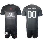 Men 2021-2022 Club Paris St German Second away black customized Soccer Jersey