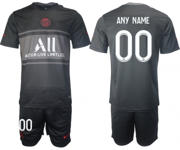 Men 2021-2022 Club Paris St German Second away black customized Soccer Jersey