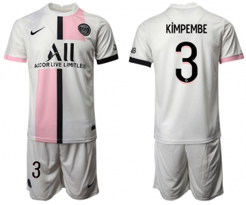 Men 2021-2022 Club Paris St German away white 3 Soccer Jersey