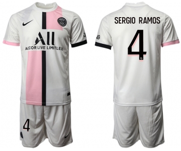 Men 2021-2022 Club Paris St German away white 4 Soccer Jersey